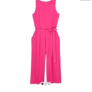 Vince Camuto Pink Cropped Jumpsuit | Crepe Cropped Jumpsuit